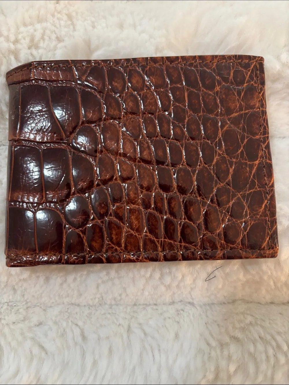 Martin Dingman Chestnut Genuine Alligator wallet. Perfect condition with box .